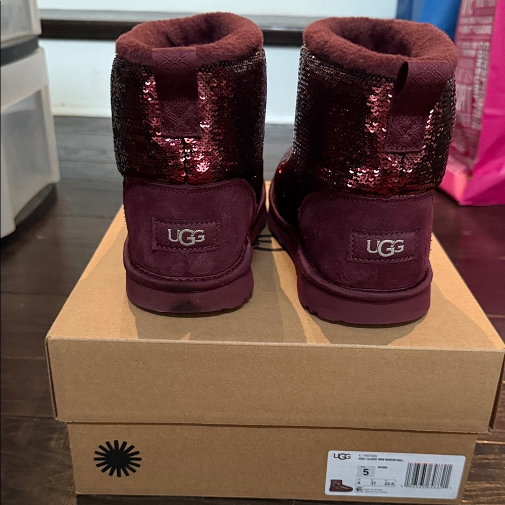 UGG Maroon Sequin Boots